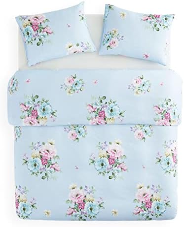 Wake In Cloud - Shabby Chic Comforter Set Queen 3 Pieces Blue