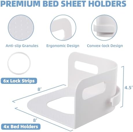 SARIUROS Bed Sheet Holders with Silicone Rings