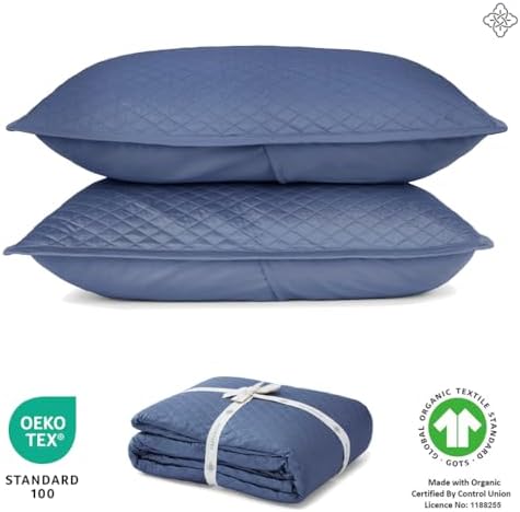 BIOWEAVES Organic Cotton Quilt Twin Set - GOTS Certified Diamond Stitched