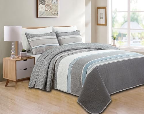 Grand Linen - 3-Piece King Size Reversible Quilt Set