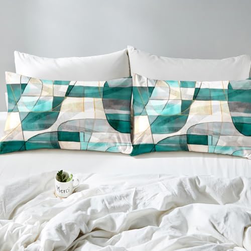 Feelyou Geometric Abstract Queen Duvet Cover Set