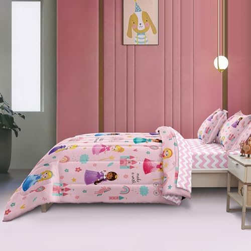 SIRDO Kids Pink Princess Bed in a Bag Set 5 Piece