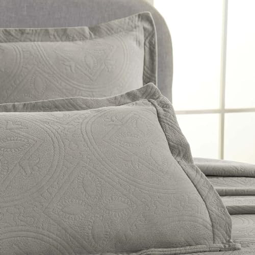 Superior 2 Piece Celtic Circles Cotton Bedspread Set - Twin Charcoal 1