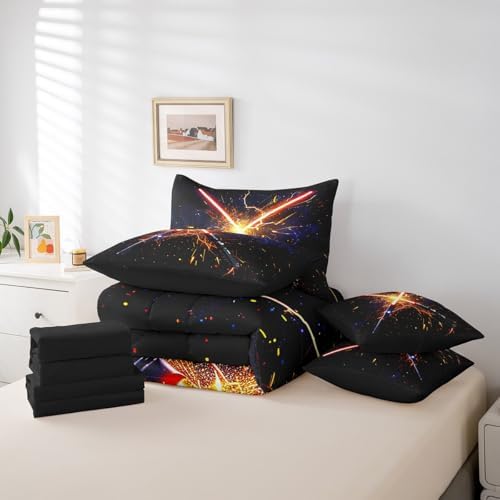 Feelyou Lightsaber 7-Piece Kids Bedding Set