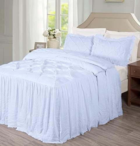 Chezmoi Aria 3-Piece Bedspread Set - Queen White