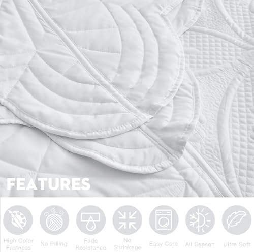 DaisyHuang Oversized Bedspread Set - 5 Piece White Reversible