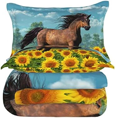 Yilad Sunflower Duvet Cover Set 3 Piece Twin Size