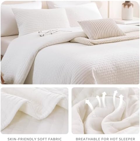 Sanracie Stonewashed King Quilt Set 3PCS Extra Large