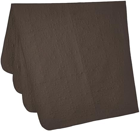 Chezmoi Luca 3-Piece Oversized Bedspread Set Queen Size Chocolate