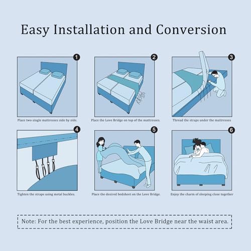 Gretion Twin to King Bed Converter with 4 Metal Buttons