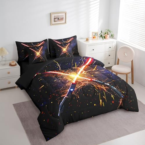 Feelyou Lightsaber 7-Piece Kids Bedding Set