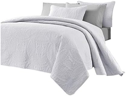 Chezmoi Collection 3-Piece Bedspread Set King White