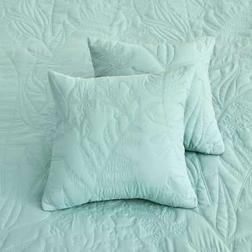 HZ HY Botanical Leaves King Bedspread Set 5 Piece