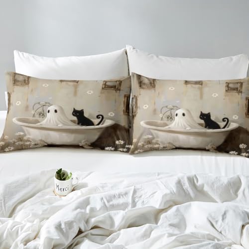 Manfei Halloween Ghost Duvet Cover Set Twin Size