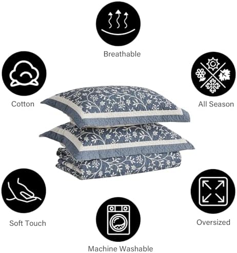 PANGUSHAN 102x120 Cotton Bedspread Set Reversible