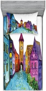 Ambesonne Cartoon Sheet Pillow Sham Set Twin Size