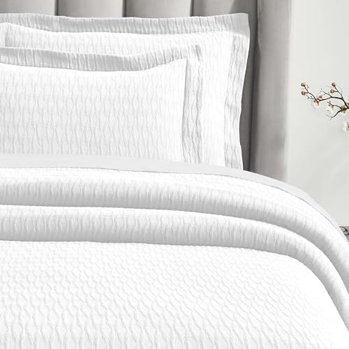 Superior 3-Piece Cotton Bedspread Set White