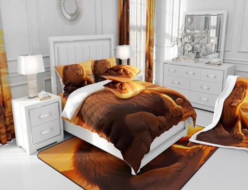 Feelyou 3D Lion Bedding Set Queen Size 1