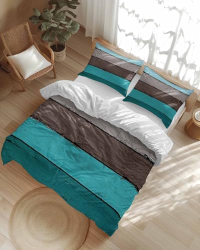 ZOE GARDEN Aqua Grey Duvet Cover Set
