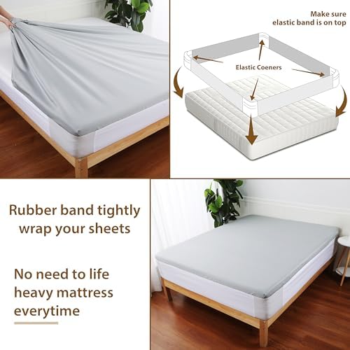 Fitted Sheet Straps for Full Mattress - Sturdy and Reusable 1