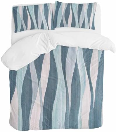 ZOE GARDEN Turquoise Blue Queen Duvet Cover Set 3pcs