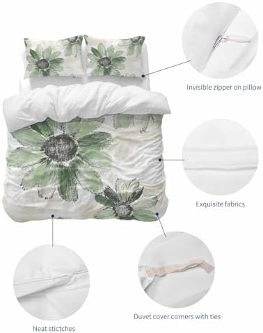 ZOE GARDEN Sage Green Duvet Cover Set Full Size