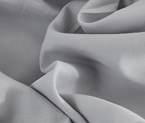 CHIXIN Ruffle Skirt Bedspread King Size - Light Grey 3 Piece Set