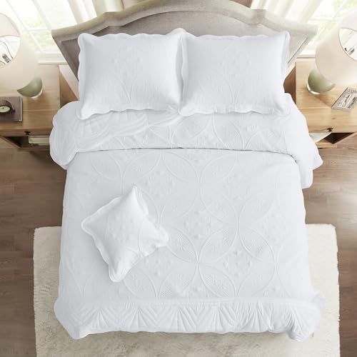 DaisyHuang Oversized Bedspread Set - 5 Piece White Reversible