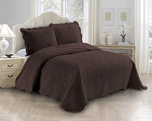 Fancy Linen 3pc Embossed Coverlet Set 1