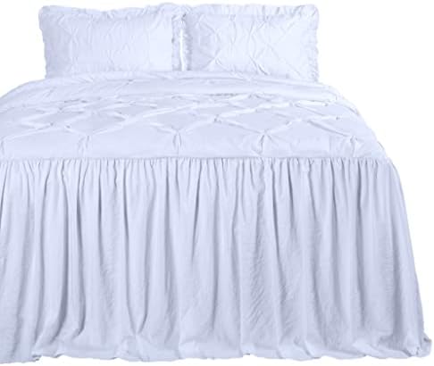 Chezmoi Aria 3-Piece Bedspread Set - Queen White