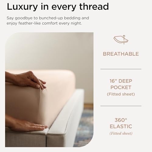 Threadmill Twin XL Sheet Set 656 Thread Count Beige