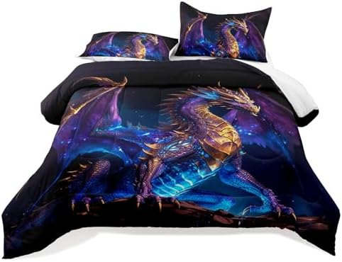 3D Dragon Comforter Set King Size for Boys