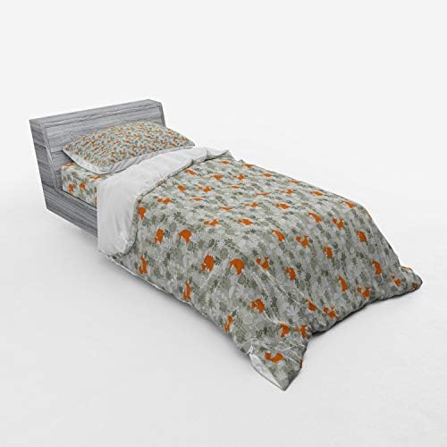 Ambesonne Fox Duvet Cover Set Twin XL Resheda Green