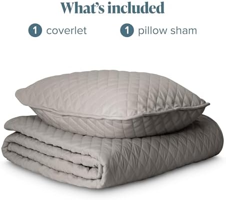 Bare Home Coverlet Set - TwinTwin XL Light Grey