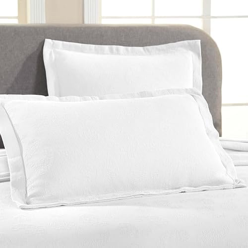 Superior Paisley 3 Piece Cotton Bedspread Set Twin White