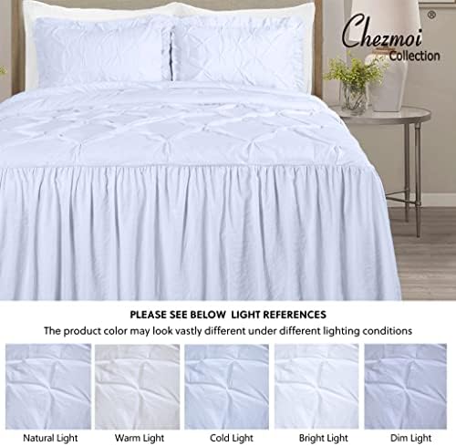 Chezmoi Aria 3-Piece Bedspread Set - Queen White