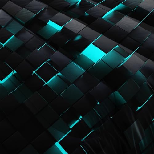 Geometric Turquoise Black 3-Piece Comforter Set