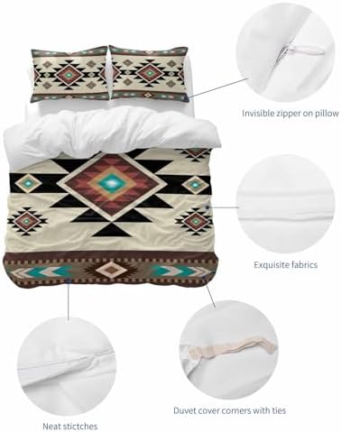 ZOE GARDEN Southwest Geometric Duvet Cover Set 3 Pieces