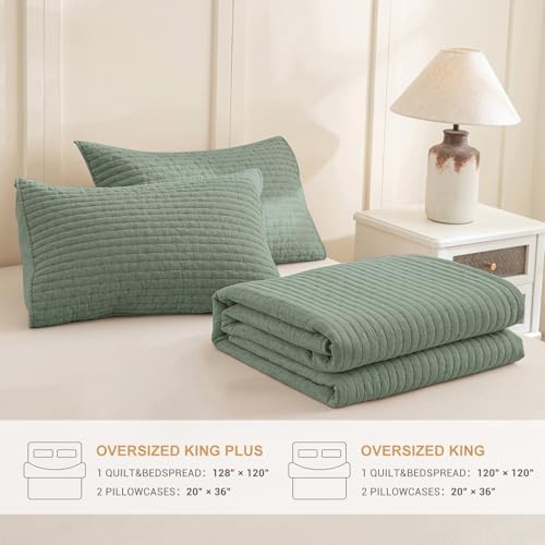 Sanracie 3PCS Extra Large King Quilt Set