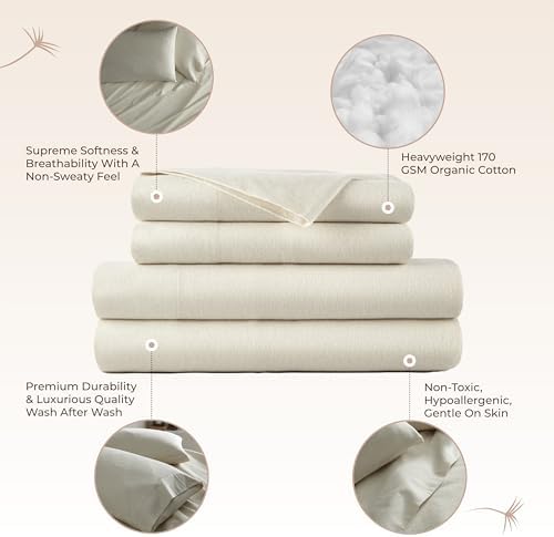 Whisper Organics Organic Flannel Sheets Twin XL Set