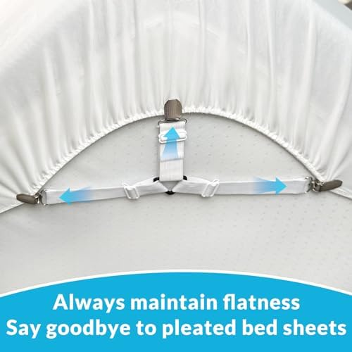 Inscool Bed Sheet Straps - 4-Pack Adjustable Clips for Secure Fit