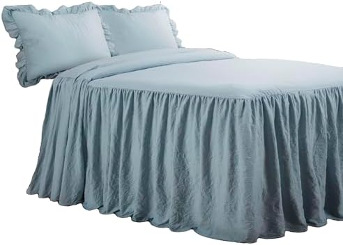 Lush Decor Ruffle Skirt Bedspread Set - Queen Lake Blue