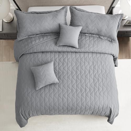 Blythease Oversized King Bedspread Set Grey 128x120