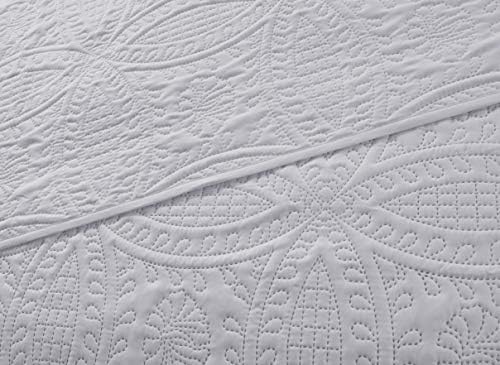 Chezmoi Collection 3-Piece Bedspread Set King White