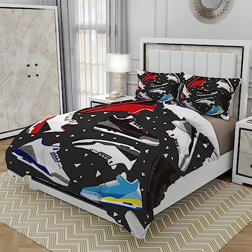 Palnokin Basketball Shoes Duvet Cover Set 3PCS