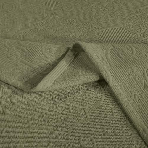 Superior Cotton Bedspread Set 3-Piece Sage King