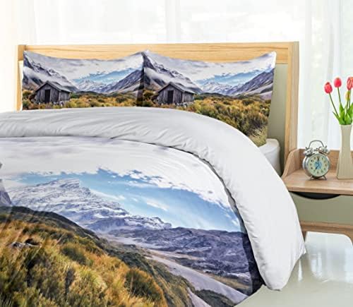 Ambesonne Landscape Duvet Cover Set Twin Green Grey
