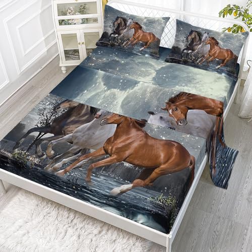 Smell Sunshine Horses Sheet Set 4Pcs for Kids