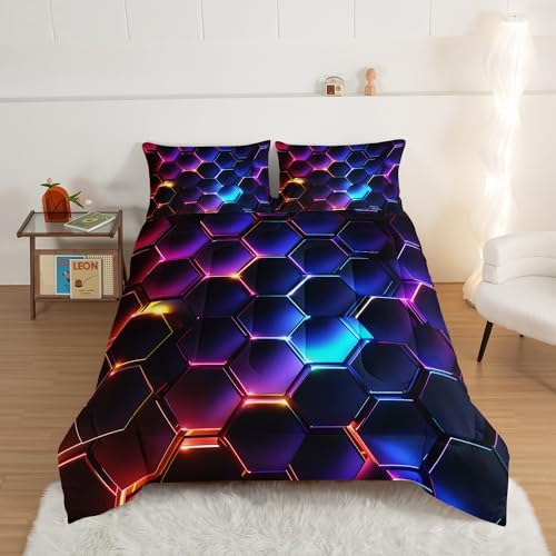 HOSIMA 3D Honeycomb Comforter Set for Boys 1