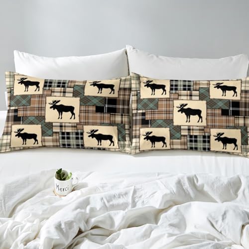 Erosebridal Rustic Moose Duvet Cover Set Queen Size 1